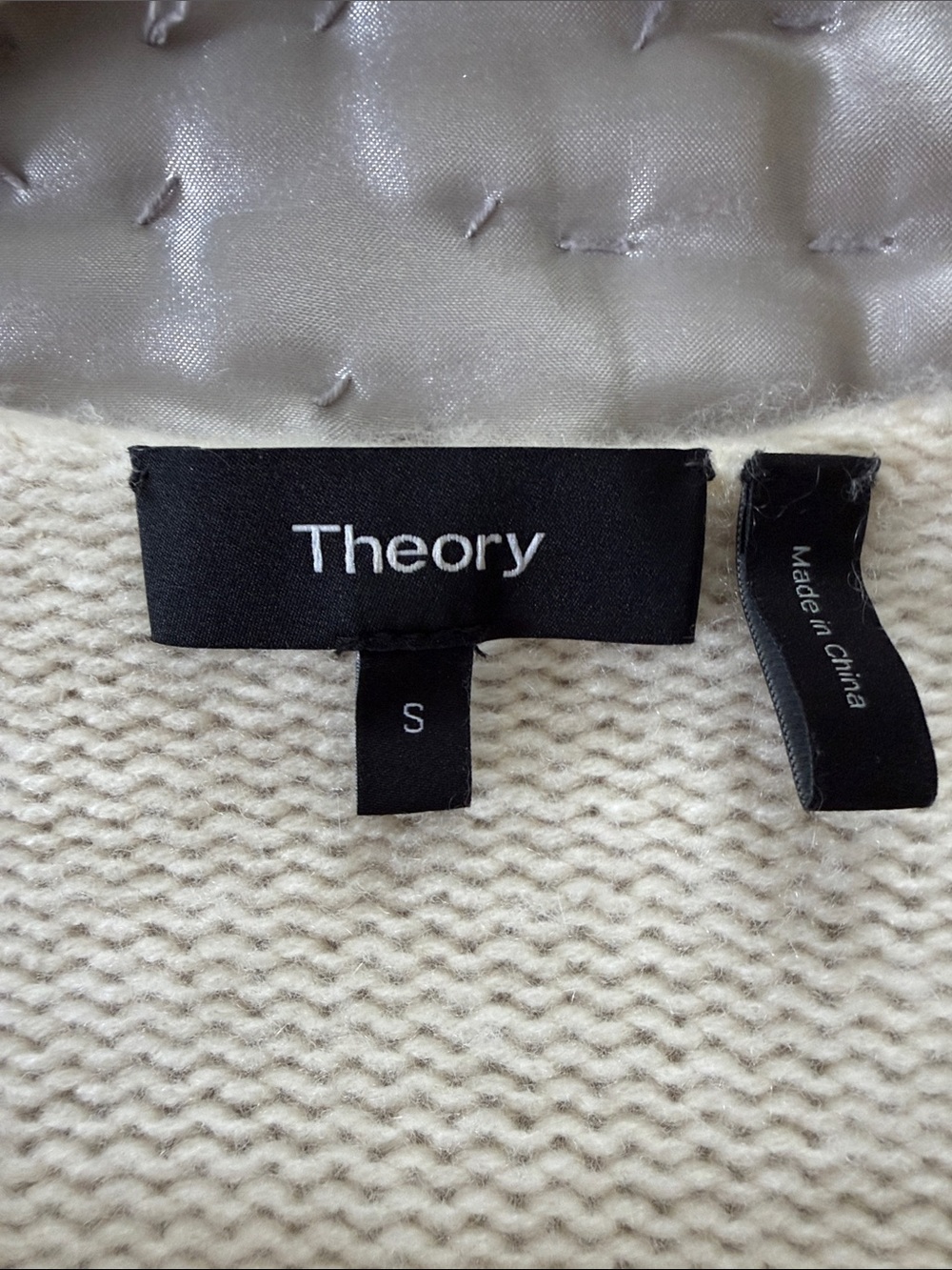 Theory Cashmere V-Neck Women's Sweater in Cream - Picture 2 of 5